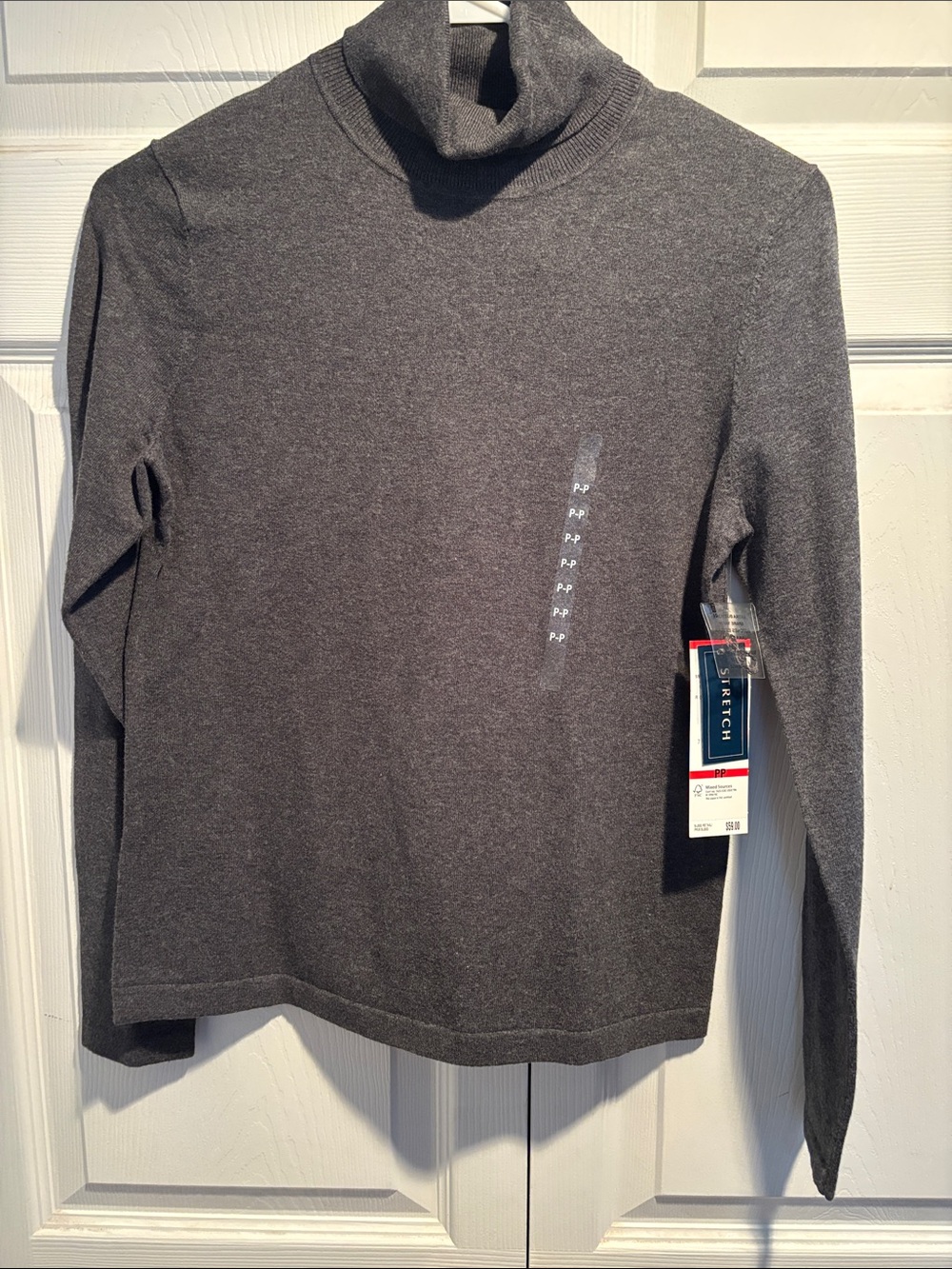 Women’s Charcoal Gray Turtleneck Stretch Sweater